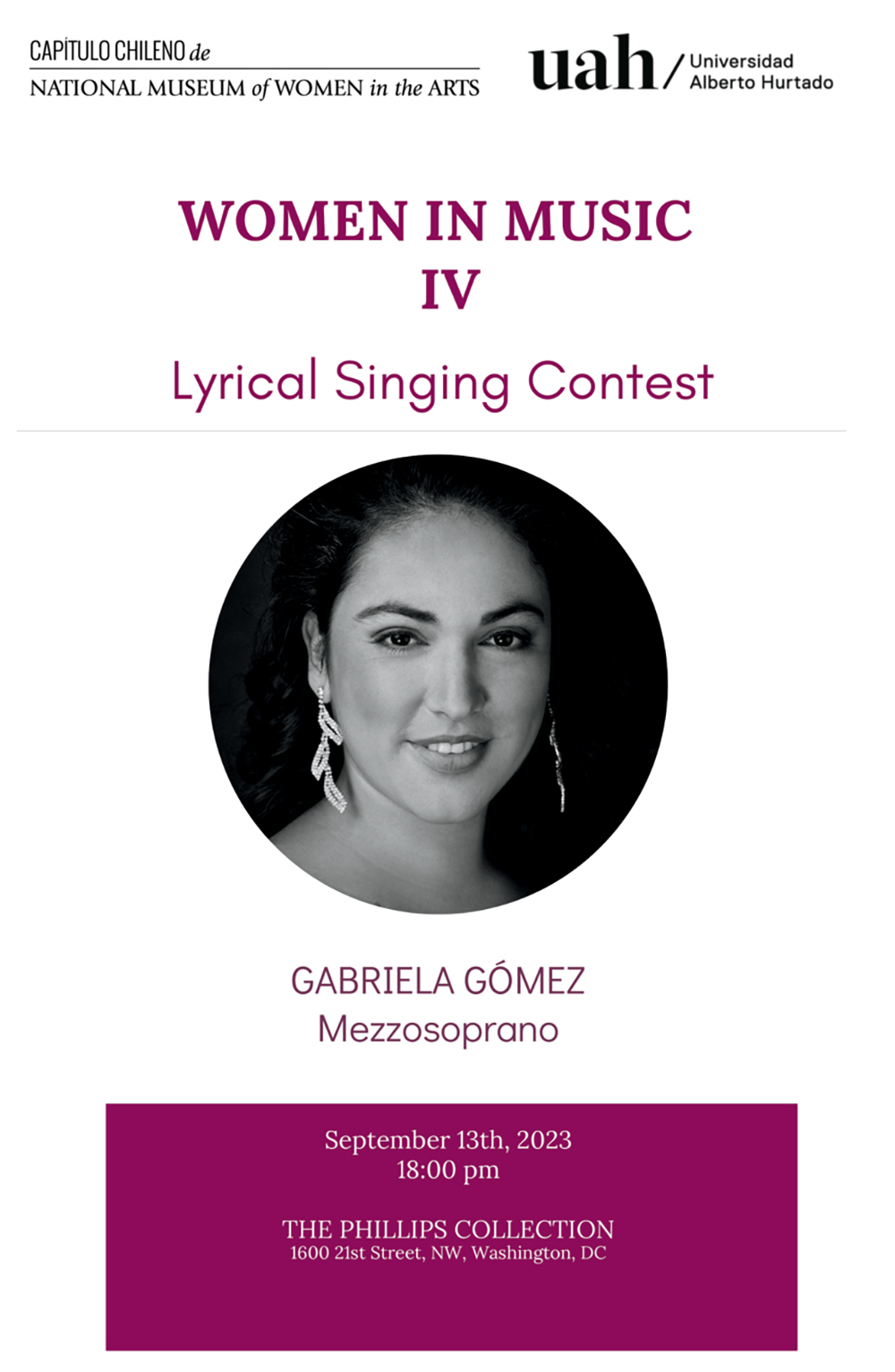 Concierto de Gabriela Gómez como ganadora de Mujeres en la Música